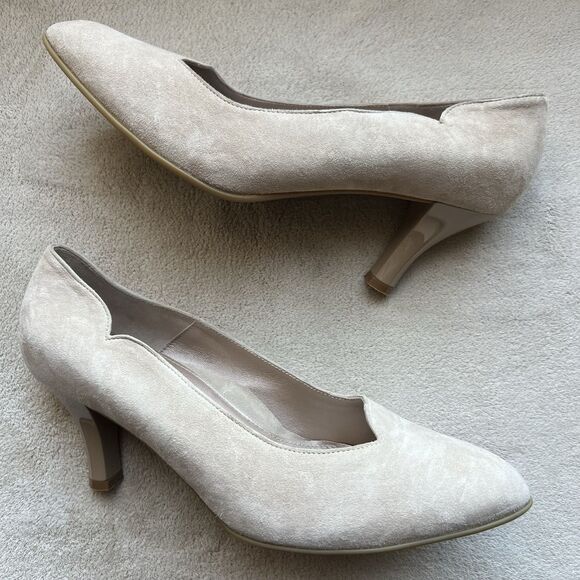 BeautiFeel Passion Tan Beige Suede Pump Women EU 40 US 9 Comfort Classic Style - Picture 1 of 16